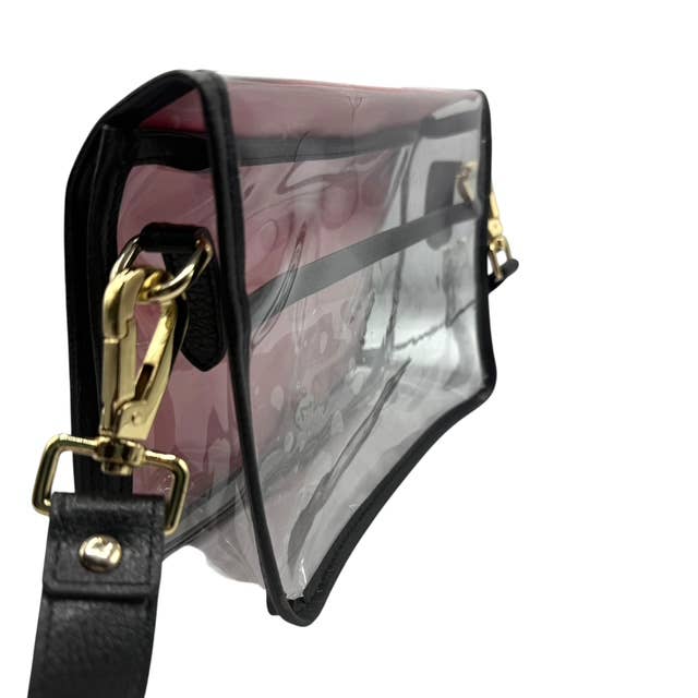 Red/White Clear Gameday Stadium Bag with Gold Bulldog