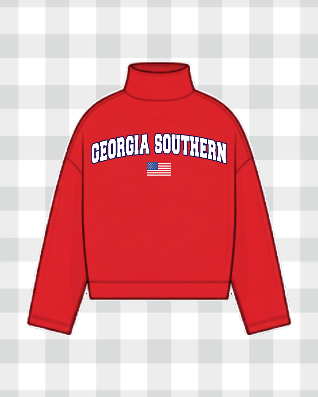 GEORGIA SOUTHERN FLAG MOCK NECK