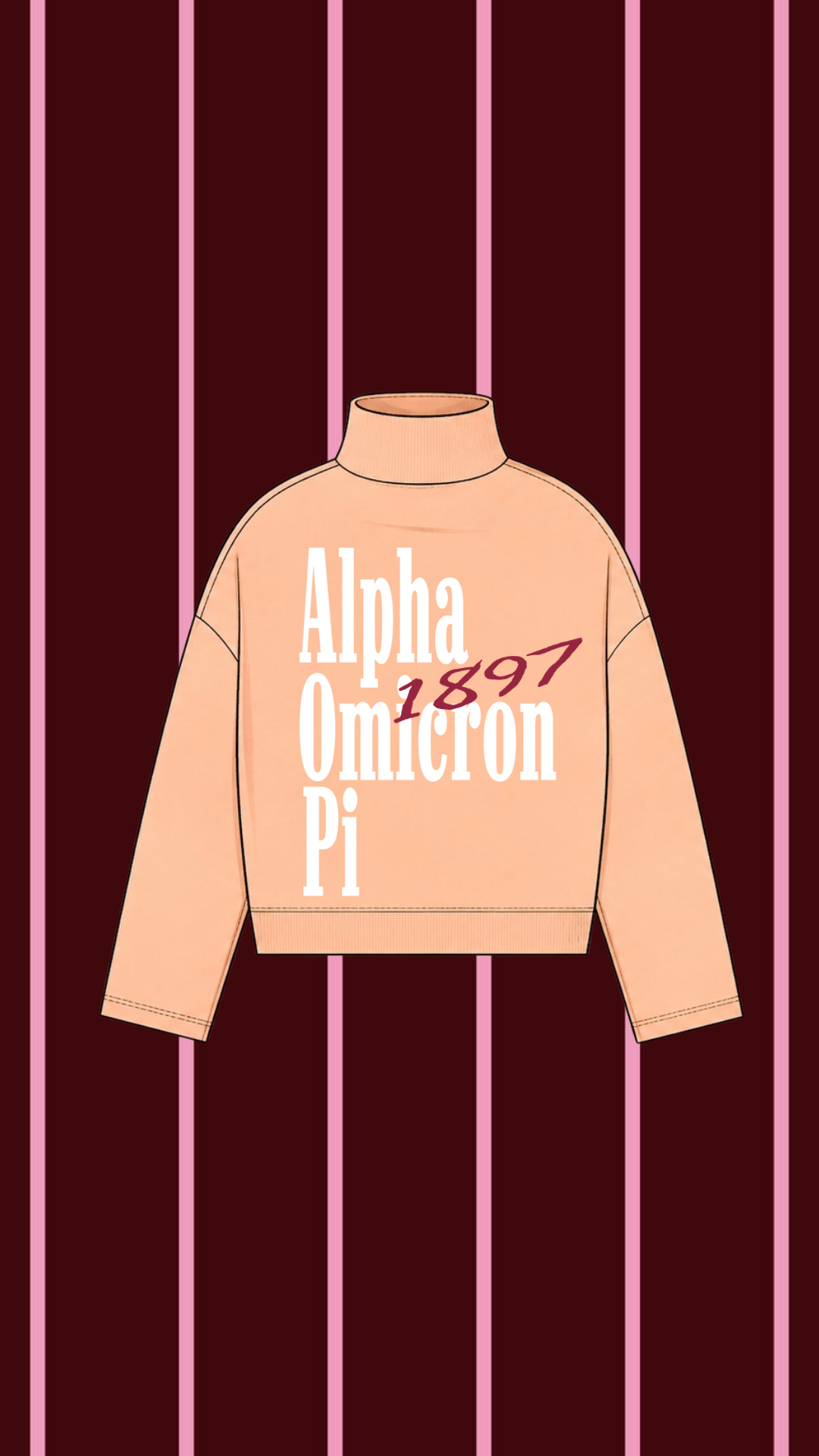 ALPHA OMICRON PI MOCK NECK SWEATSHIRT