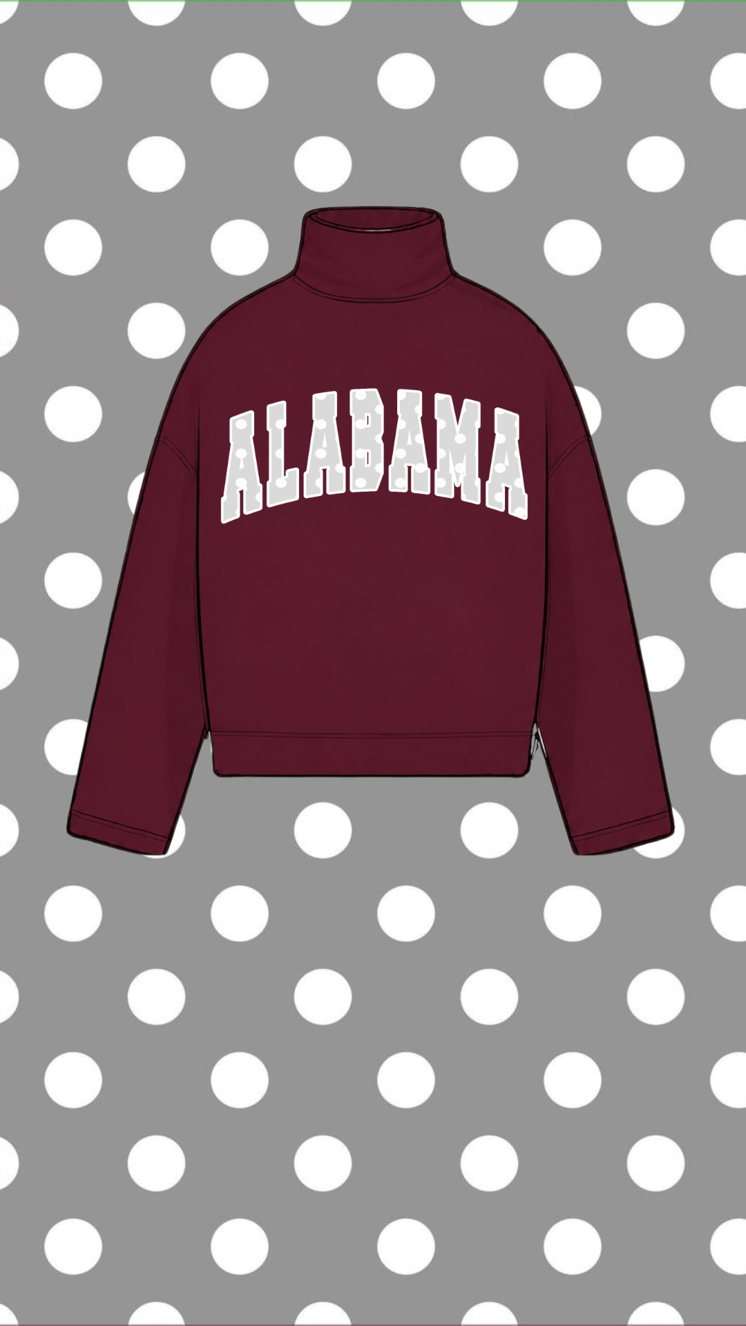 ALABAMA MOCK NECK SWEATSHIRT