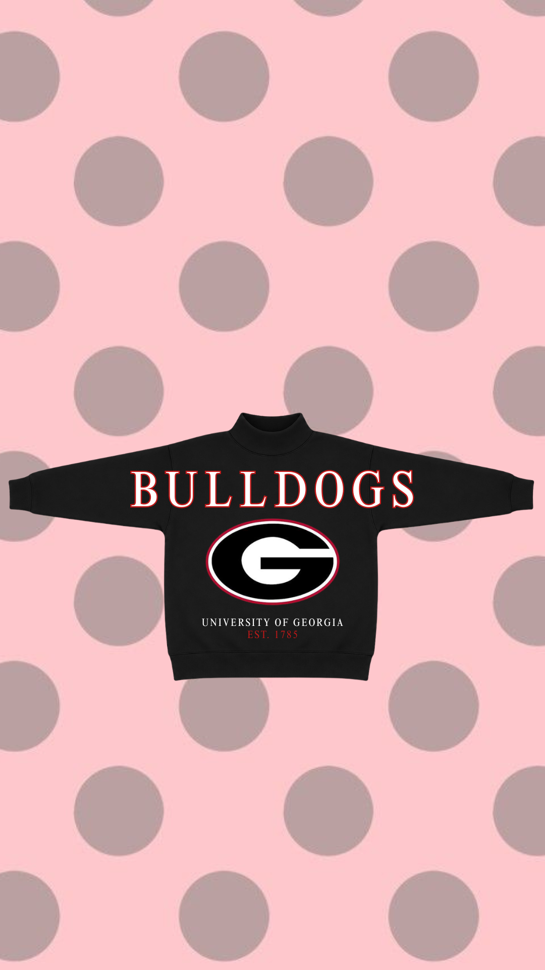 UGA BULLDOGS MOCK NECK SWEATSHIRT