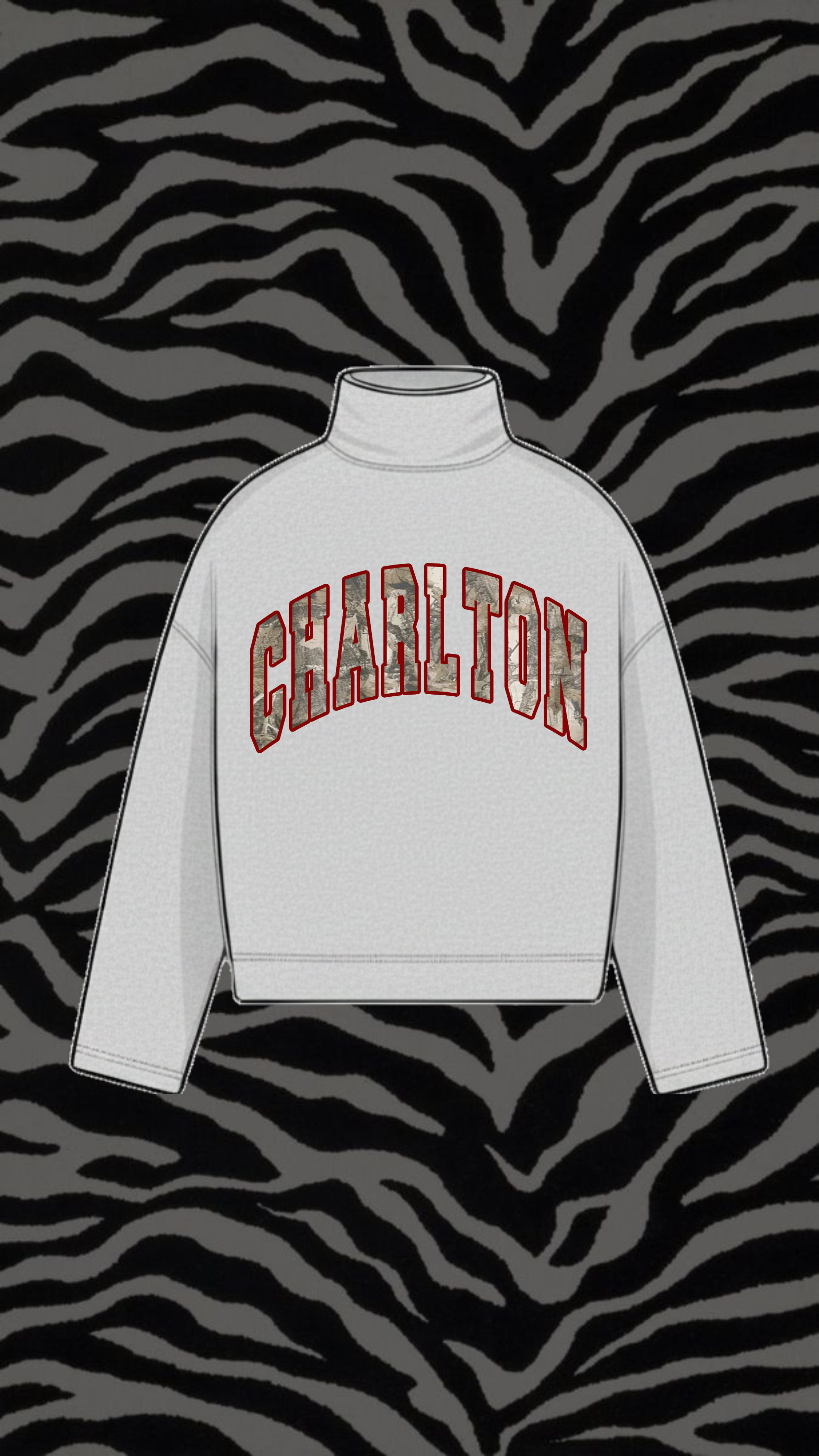 CHARLTON COUNTY VINTAGE WASH MOCK NECK SWEATSHIRT