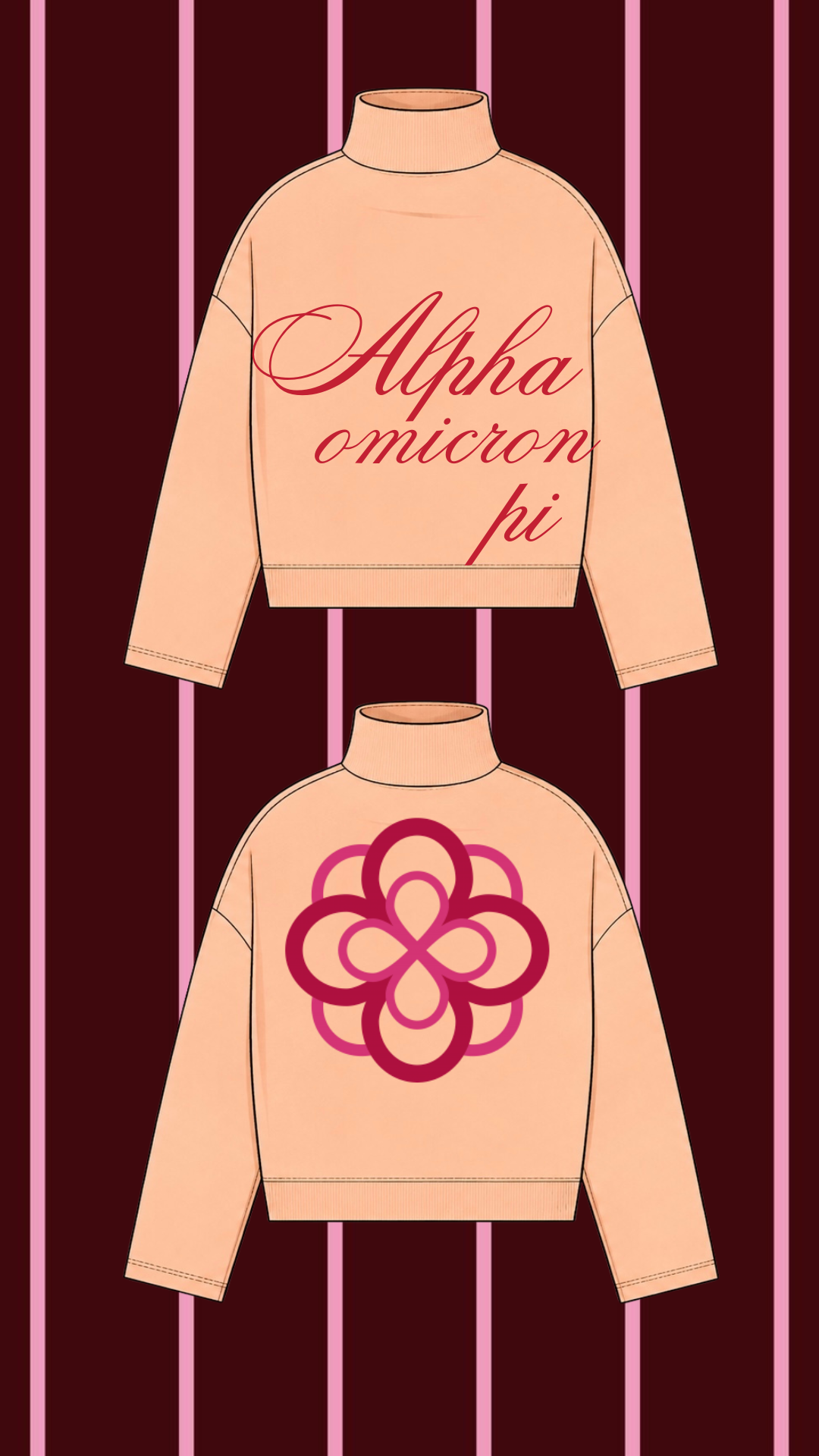 ALPHA OMICRON PI MOCK NECK SWEATSHIRT