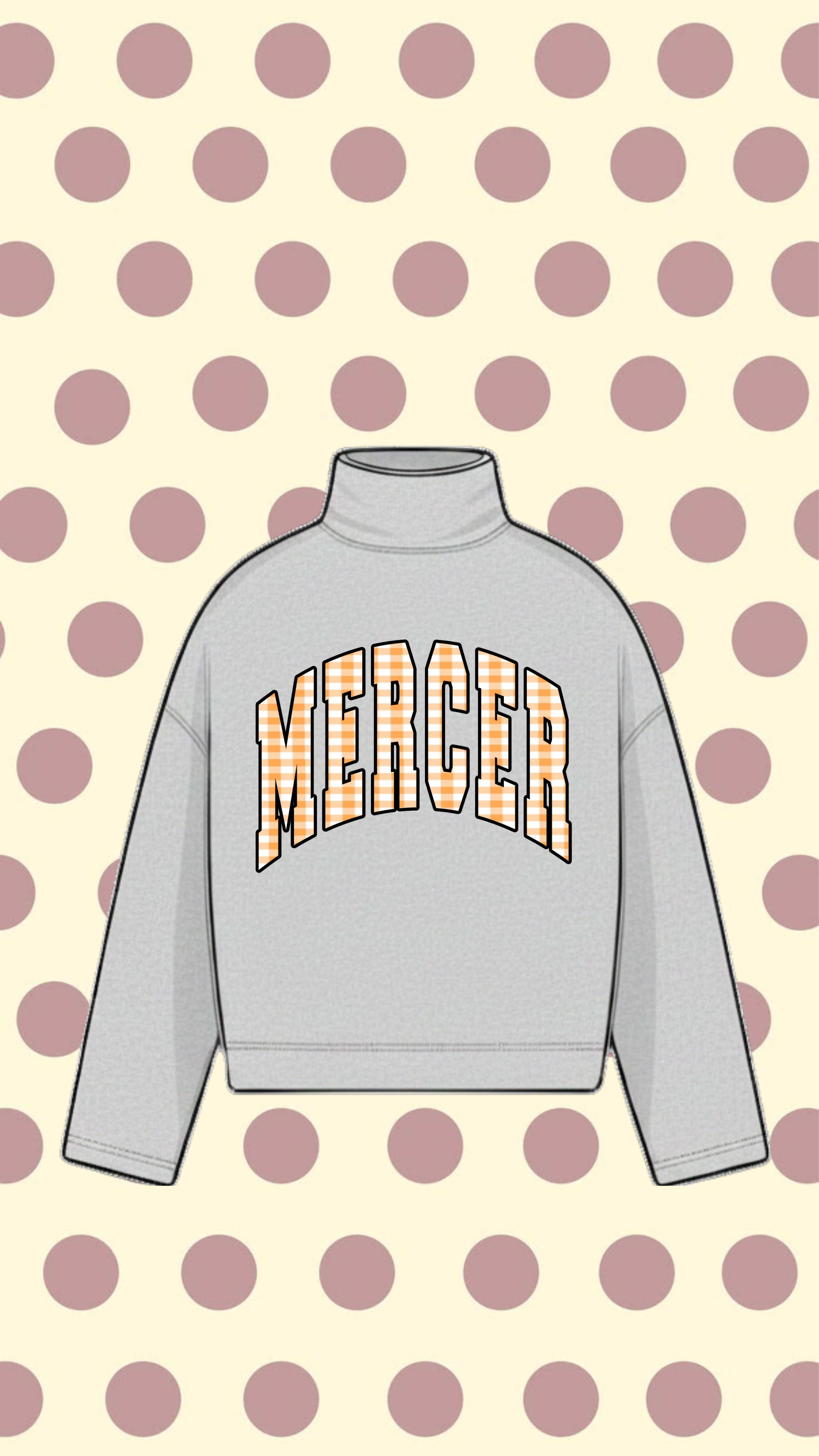 MERCER UNIVERSITY VINTAGE WASH MOCK NECK SWEATSHIRT