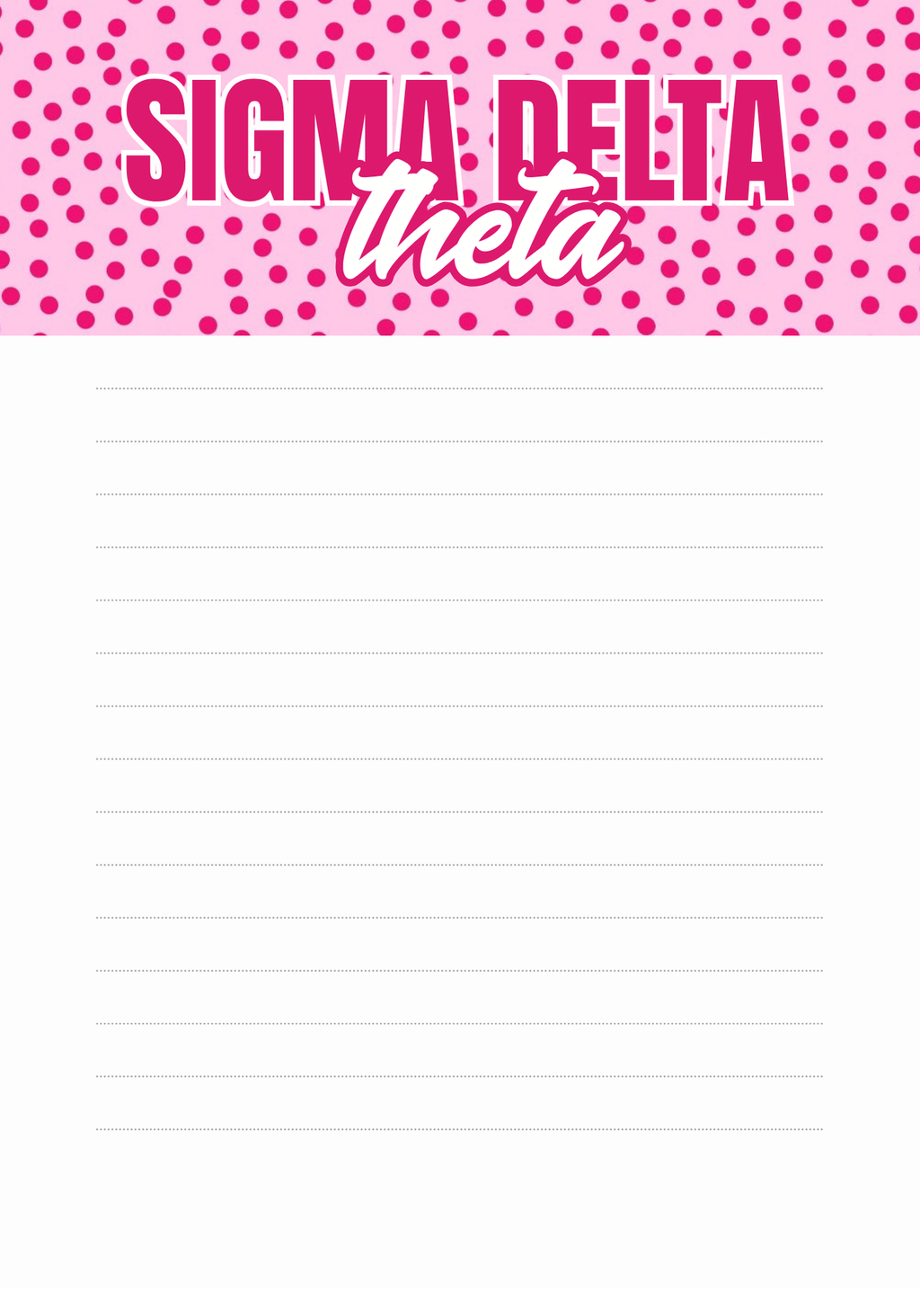 SIGMA DELTA THETA NOTEPAD