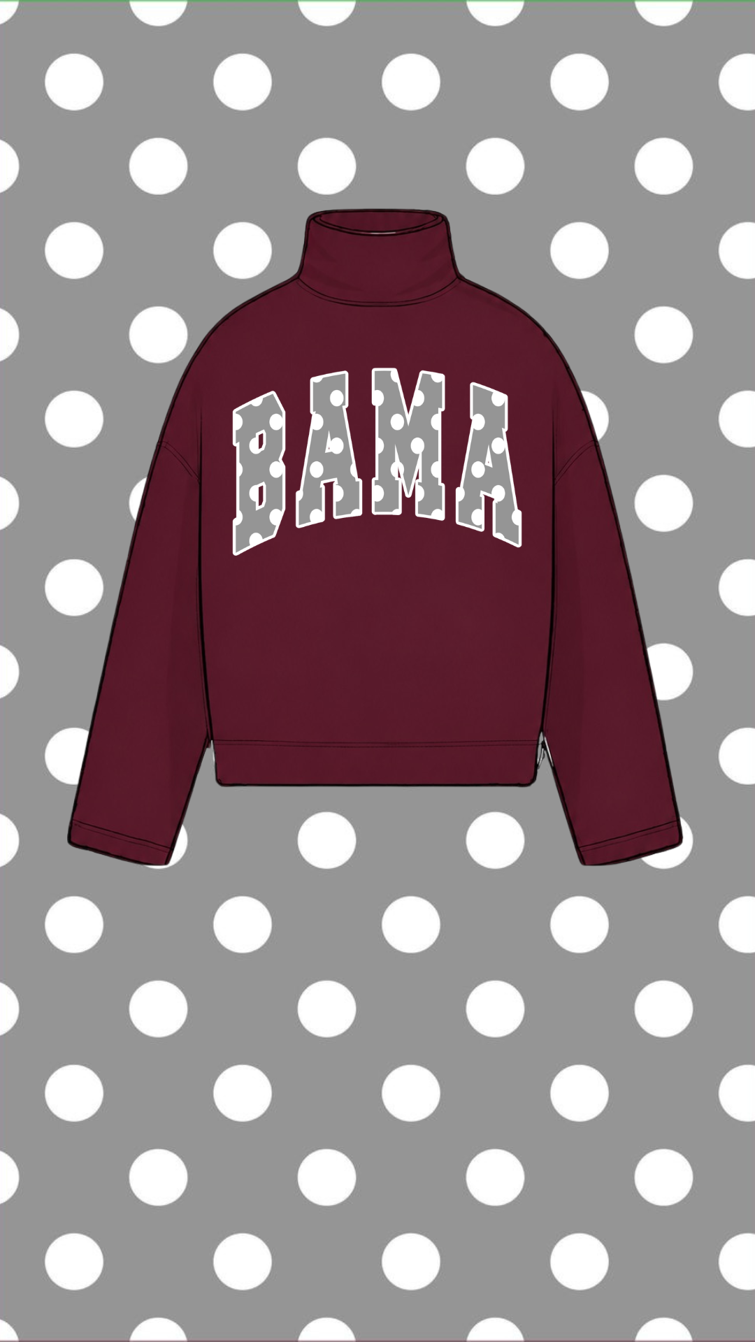 ALABAMA MOCK NECK SWEATSHIRT
