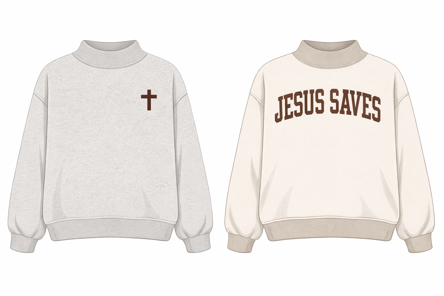 Cross and Jesus Saves Reversible Sweatshirt