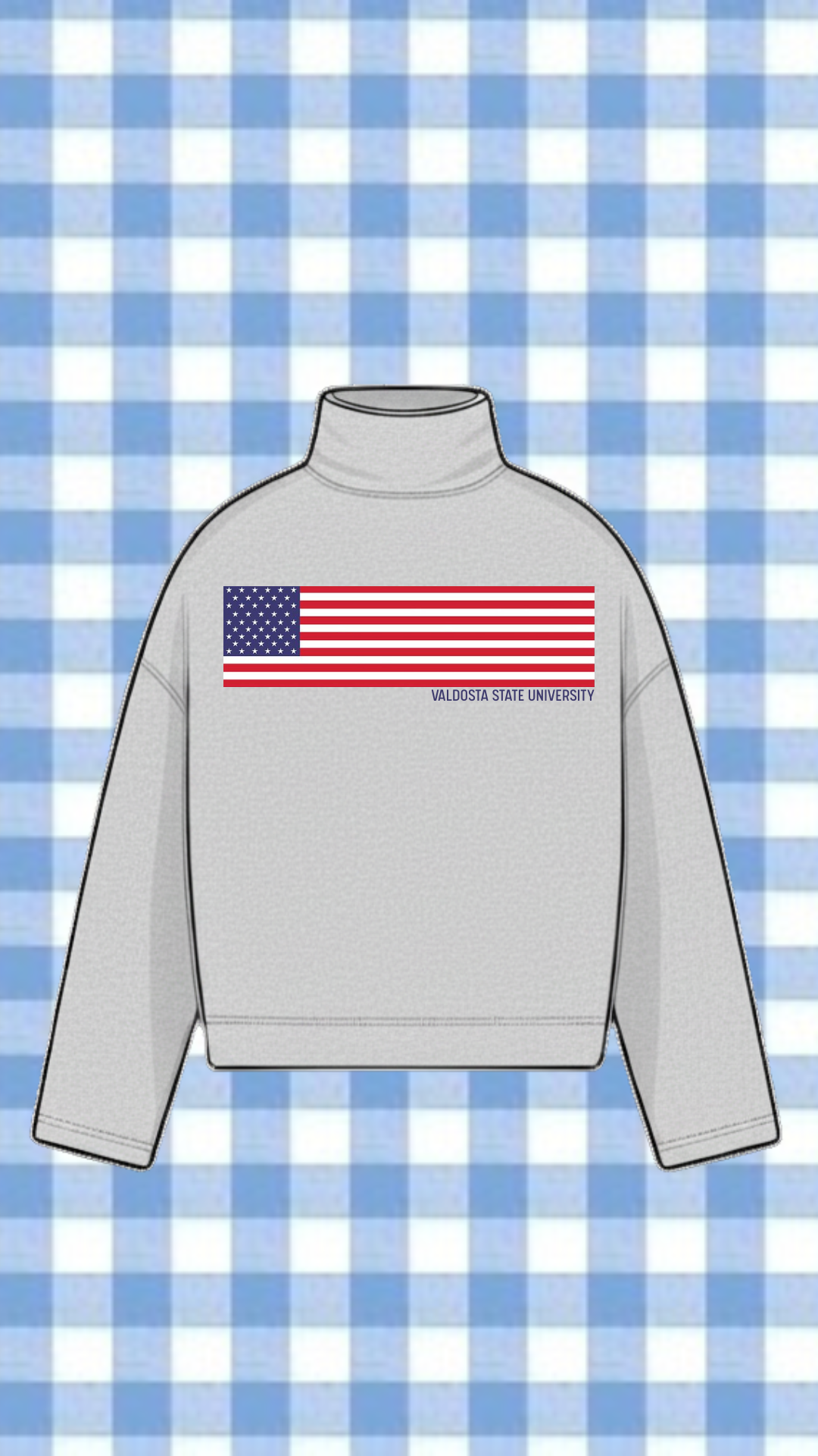 VALDOSTA STATE UNIVERSITY FLAG MOCK NECK VINTAGE WASH
