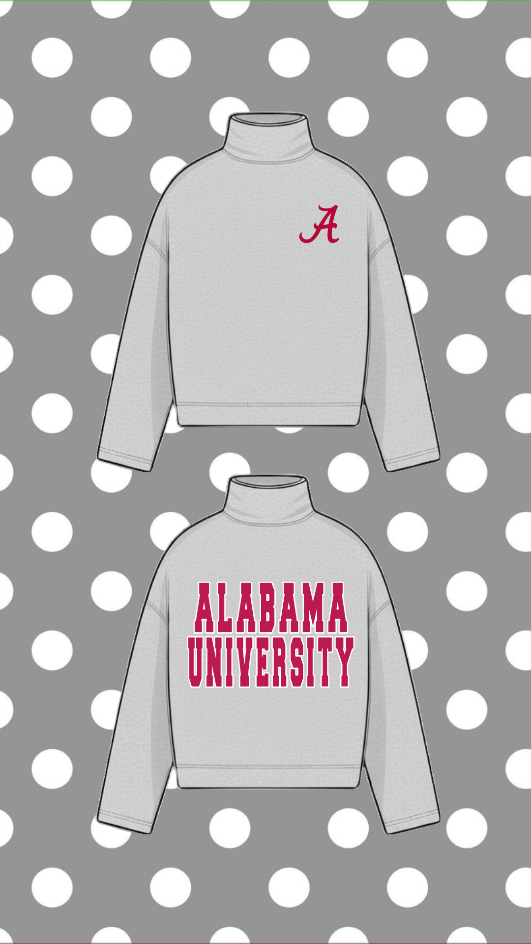 ALABAMA MOCK NECK SWEATSHIRT