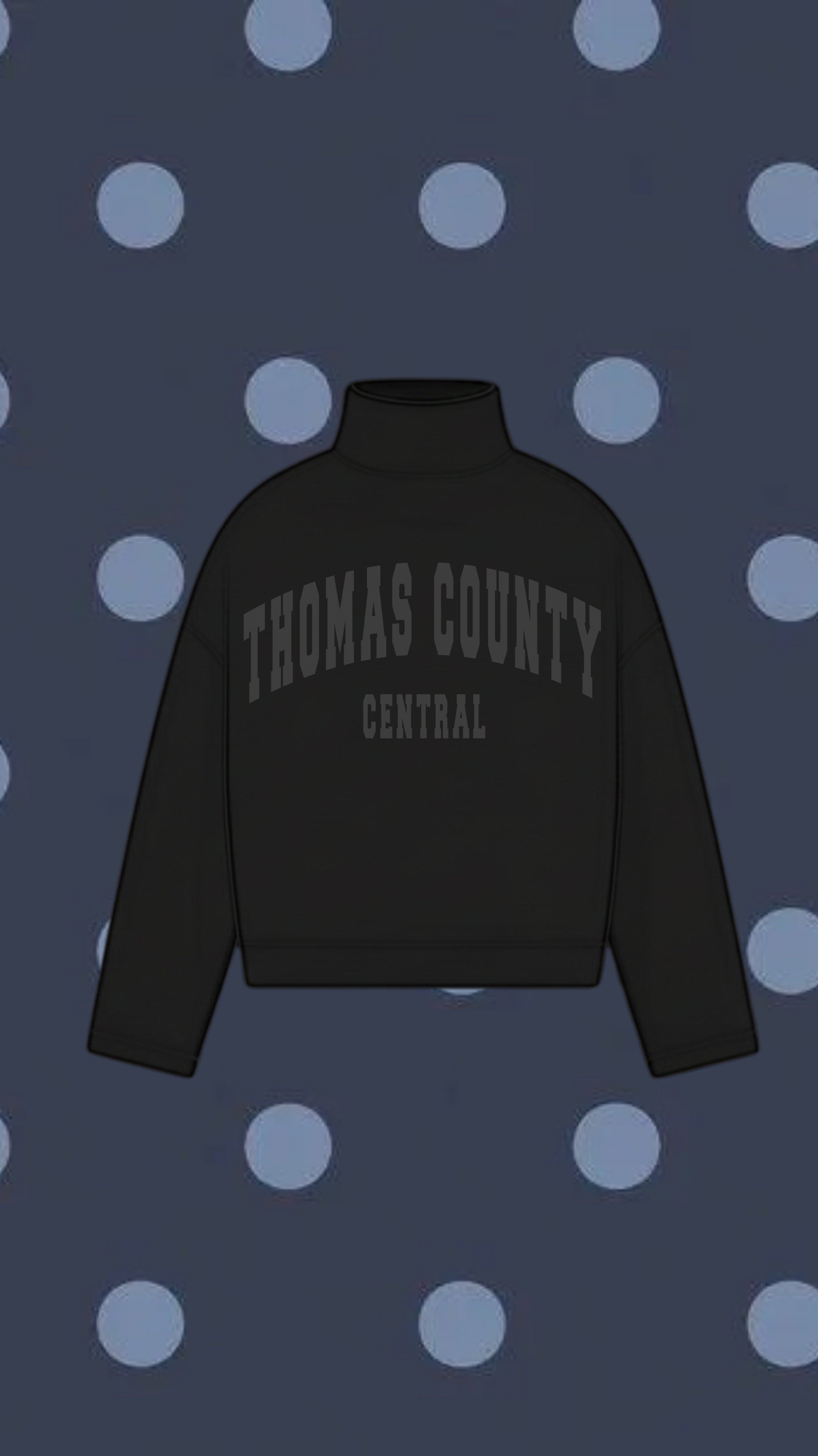 THOMAS COUNTY CENTRAL BLACK MOCK NECK