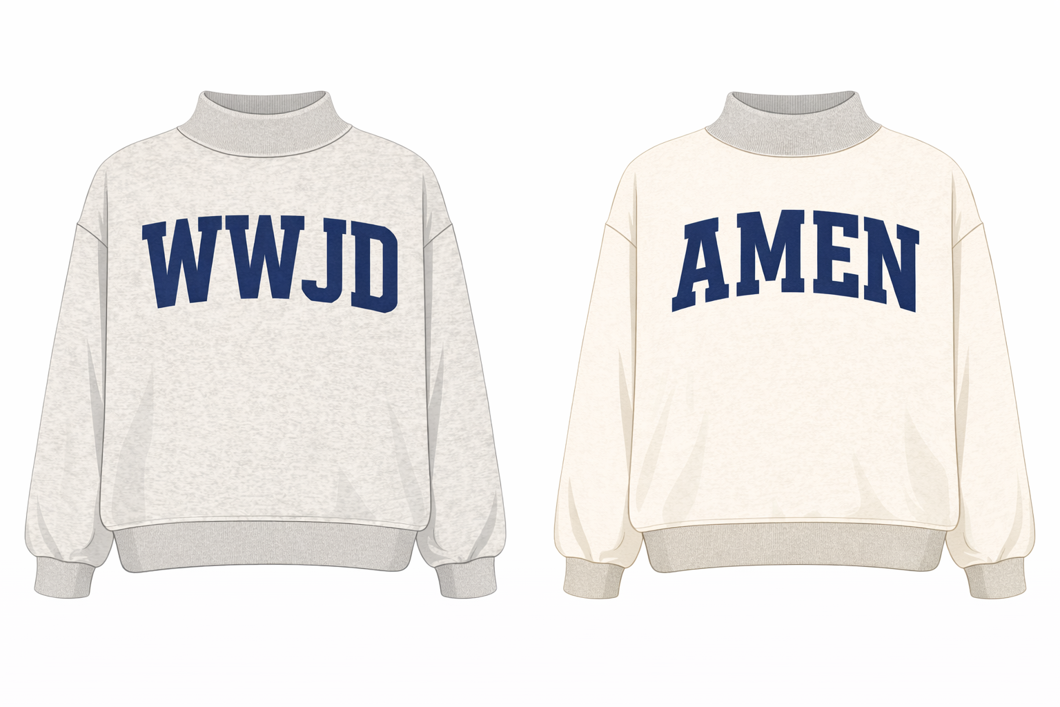 WWJD/AMEN MOCK NECK SWEATSHIRT