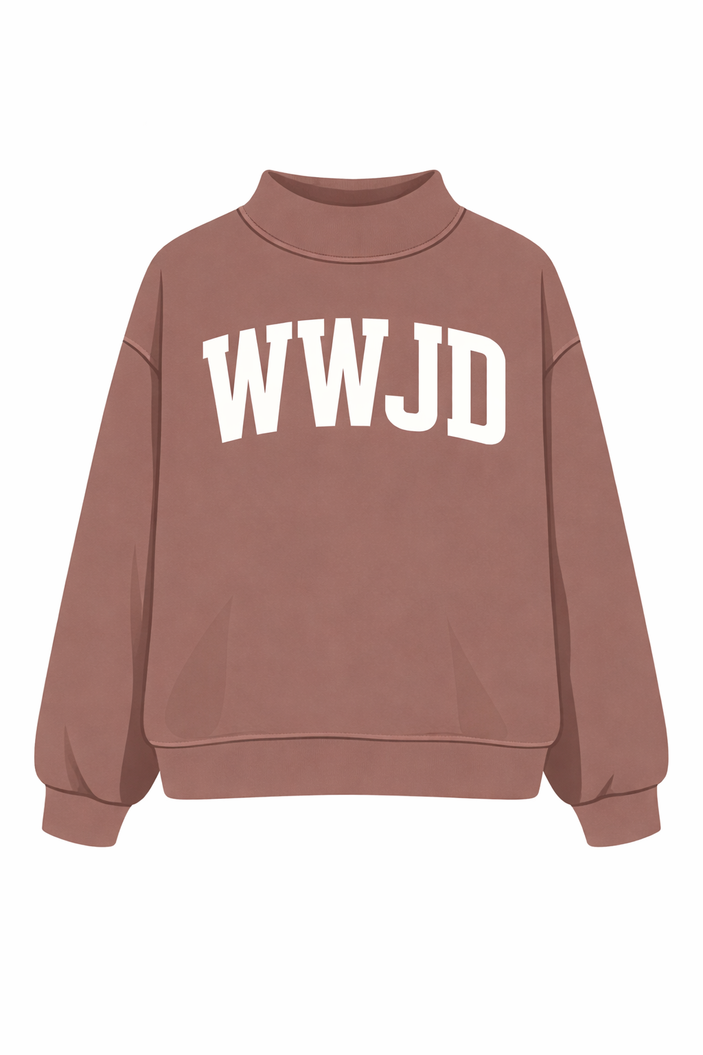 WWJD and Amen Reversible Mock Neck Sweatshirt