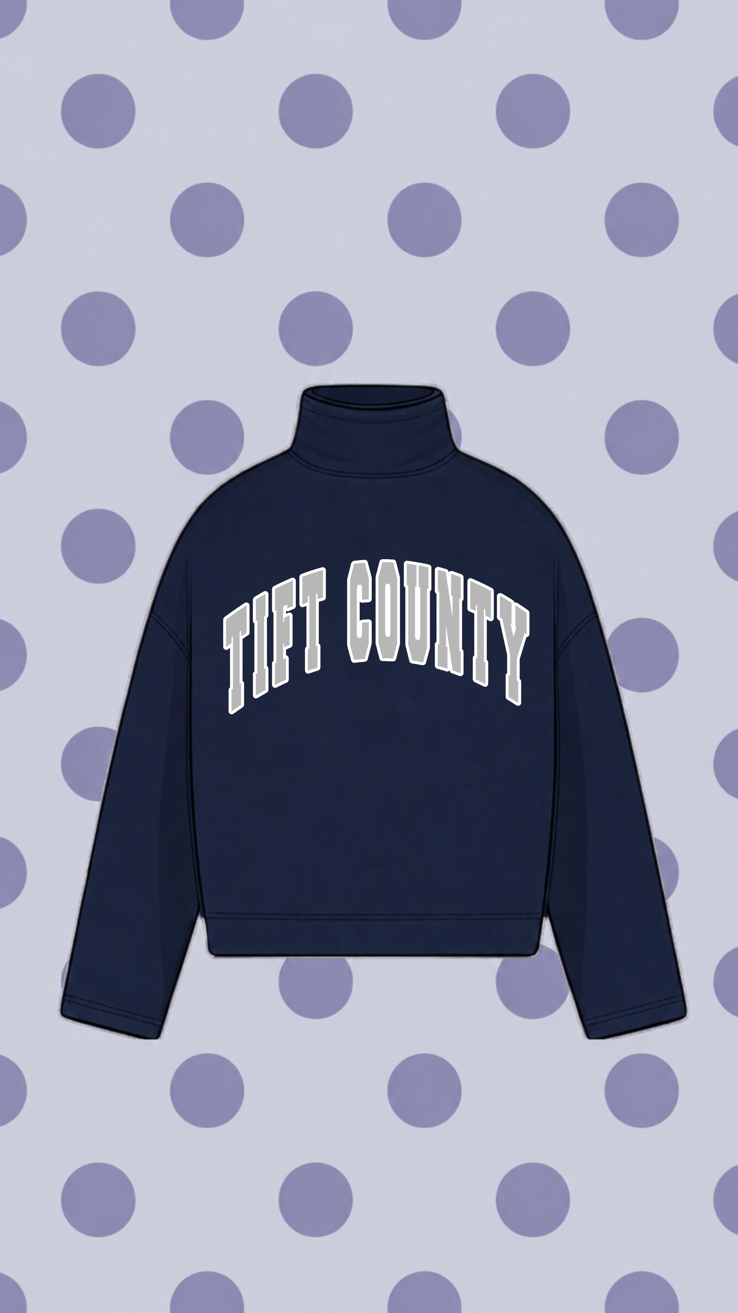 TIFT COUNTY NAVY MOCK NECK
