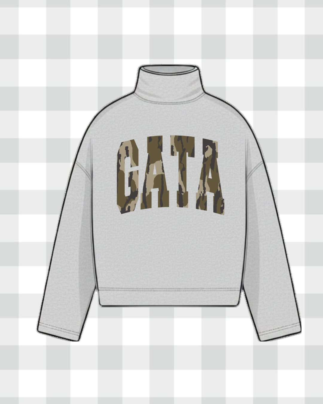 GATA CAMO VINTAGE WASH MOCK NECK