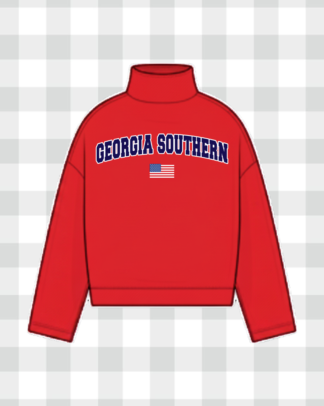 GEORGIA SOUTHERN NAVY FLAG MOCK NECK