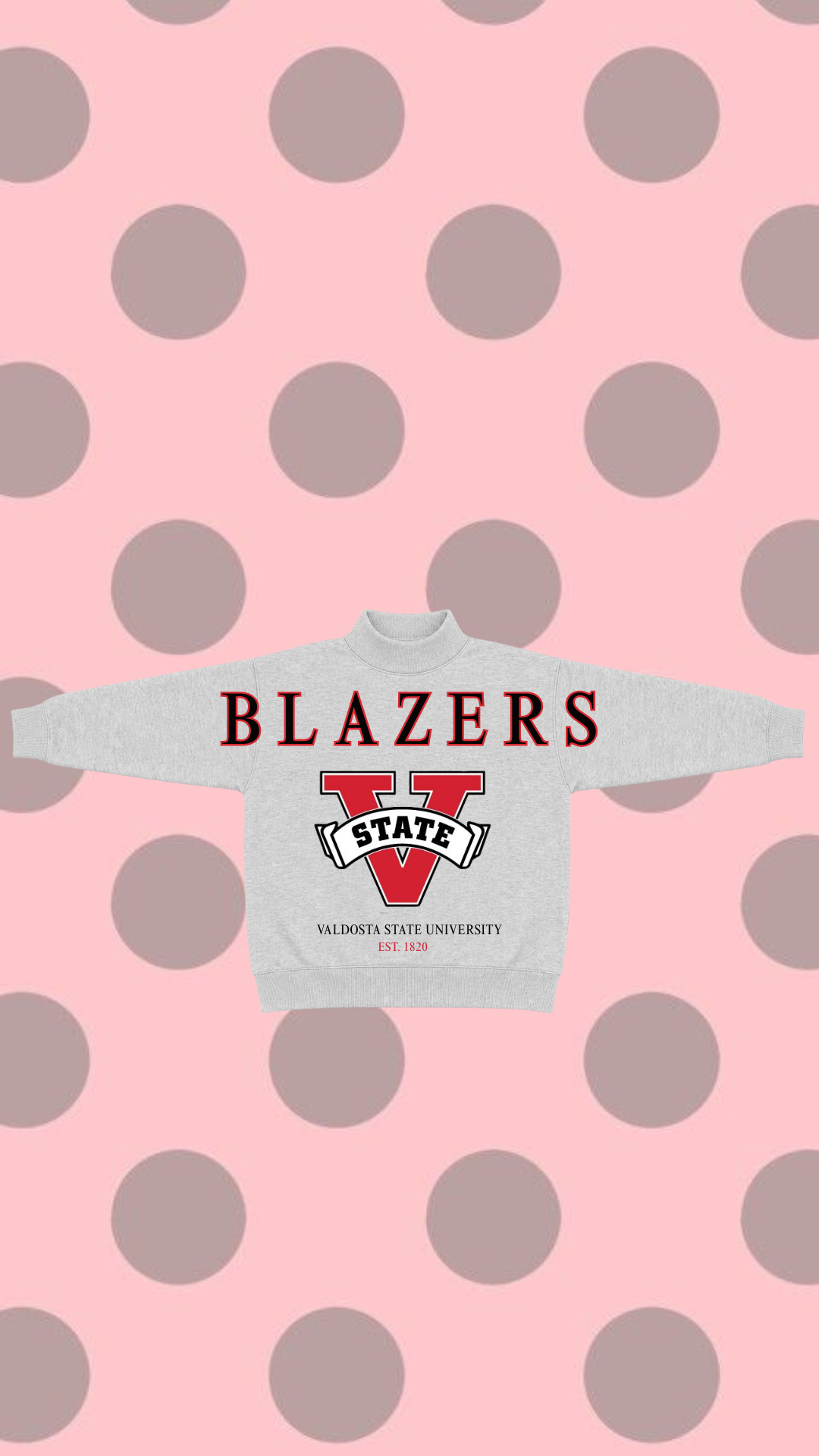 VALDOSTA STATE UNIVERSITY MOCK NECK SWEATSHIRT
