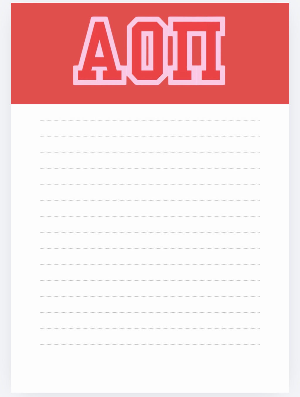 AOII NOTEPAD