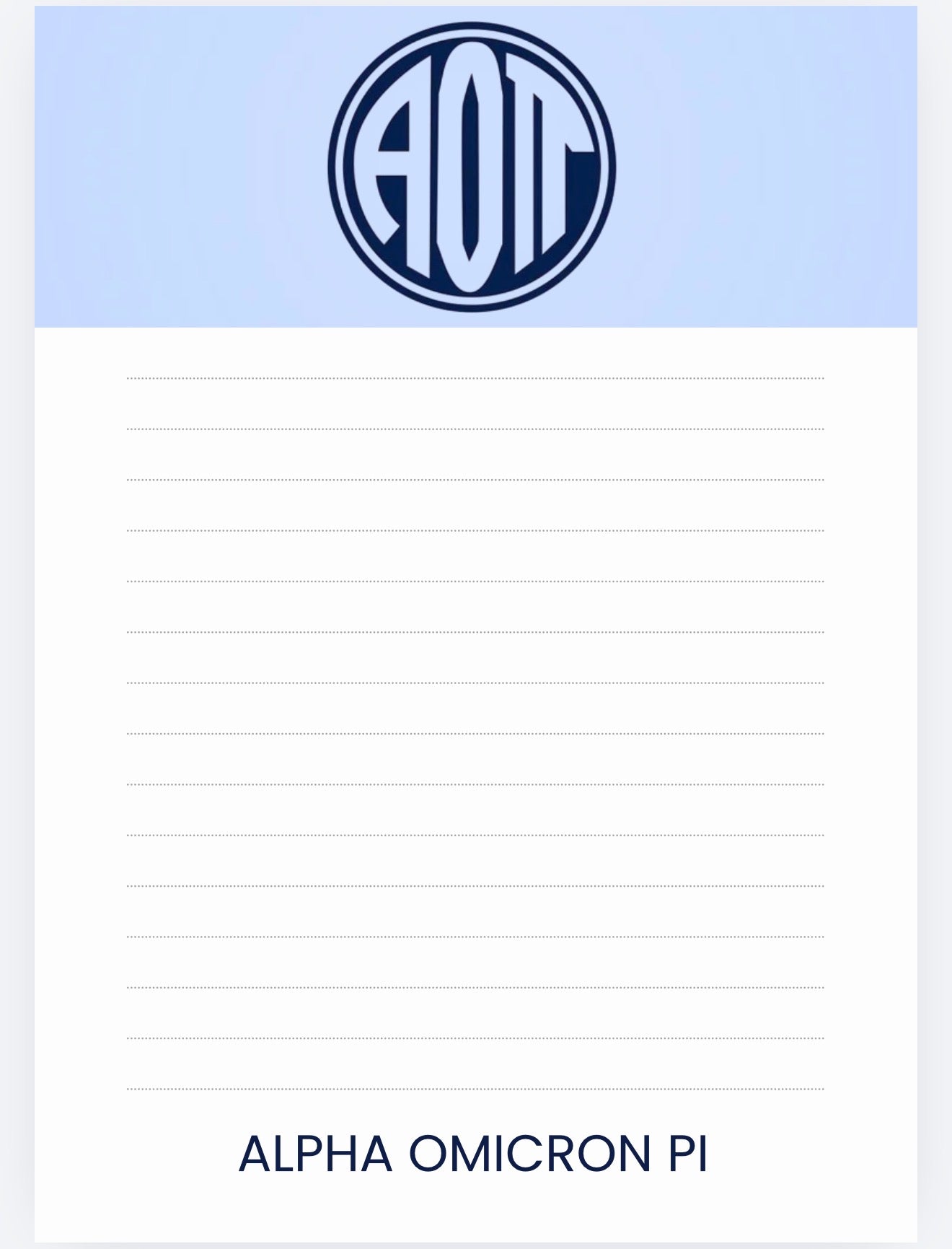 AOII NOTEPAD