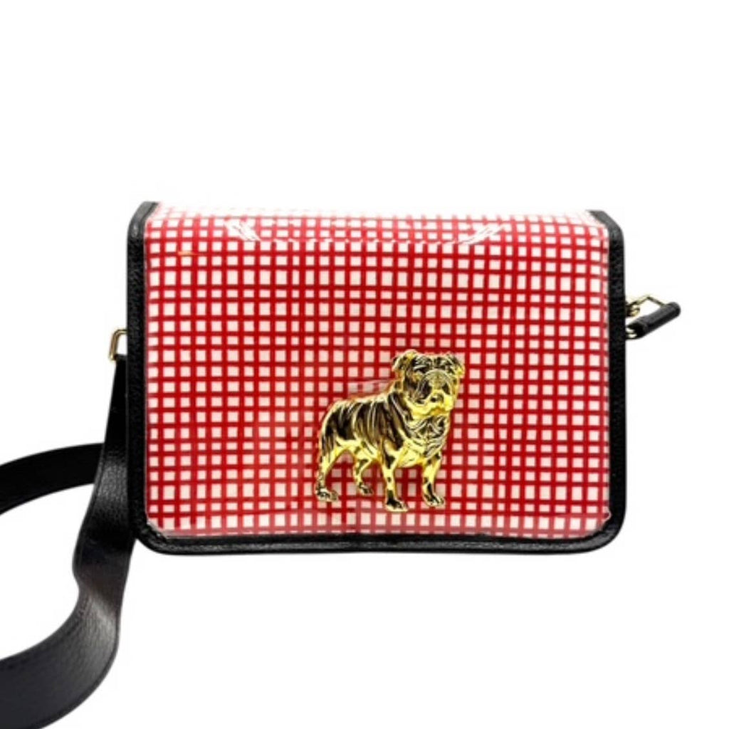 Red/White Clear Gameday Stadium Bag with Gold Bulldog