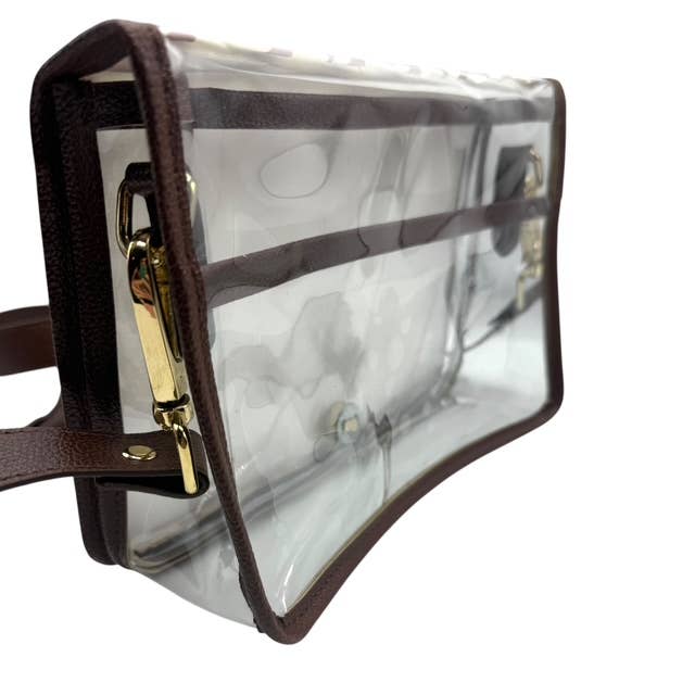 Crimson Houndstooth Clear Gameday Stadium Bag w/ Elephant
