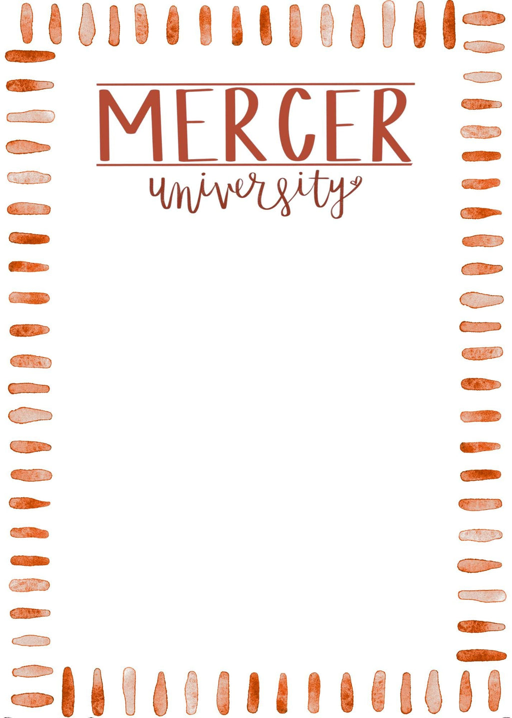 Mercer University Notepad | Mercer Gameday Checklist | Bears Fan Gift | College Student Stationery