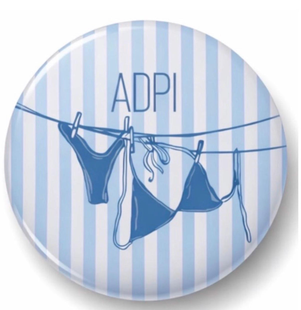 ADPi Game Day Button – Sorority Tailgate Accessory – Big Little Gift