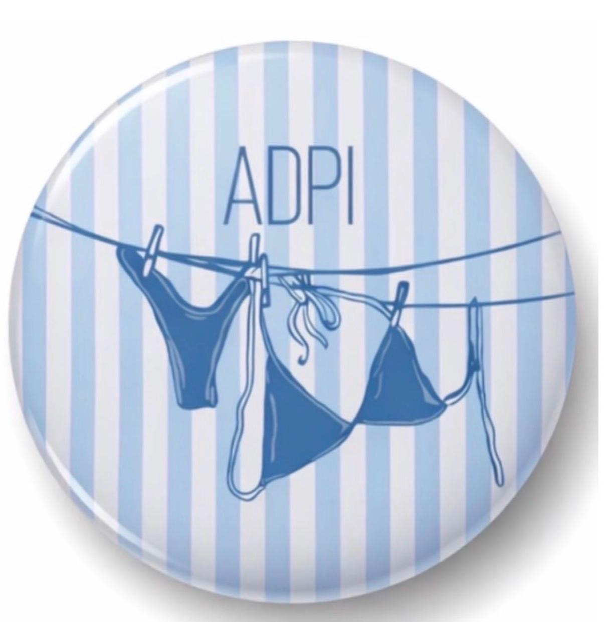 ADPi Game Day Button – Sorority Tailgate Accessory – Big Little Gift