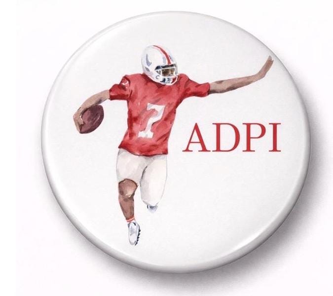ADPi Game Day Button – Sorority Football Tailgate Accessory – Big Little Gift