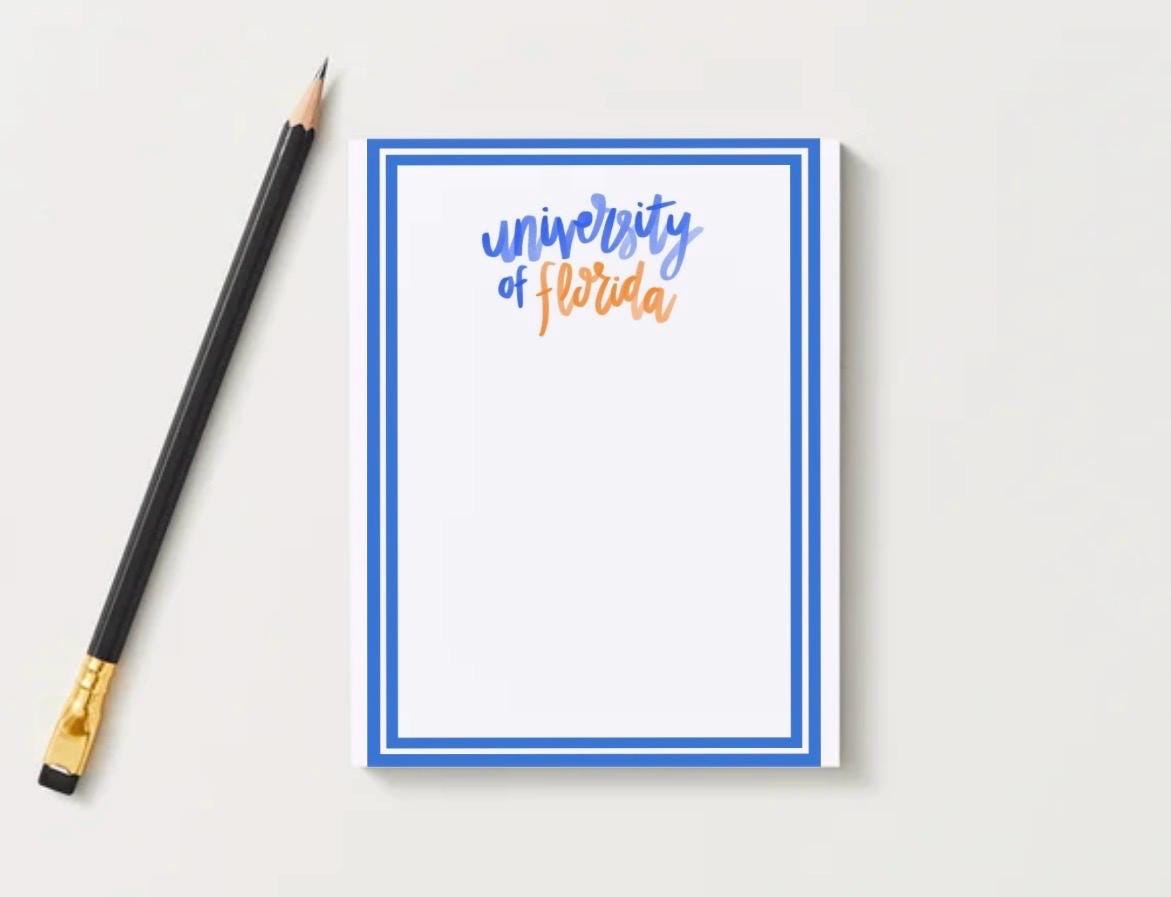 University of Florida Notepad | UF Gameday Checklist | Gator Fan Gift | College Student Stationery