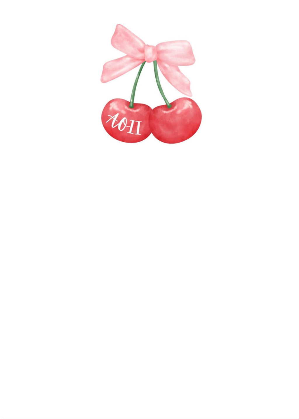 Alpha Omicron Pi Cherry Notepad | AOII Sorority Stationery, Big Little Gift