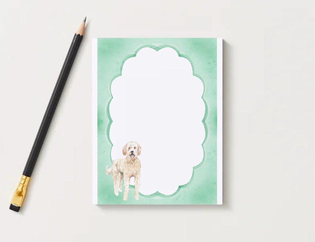 Goldendoodle Notepad | Dog Lover Stationery, Desk Pad, Pet Stationery