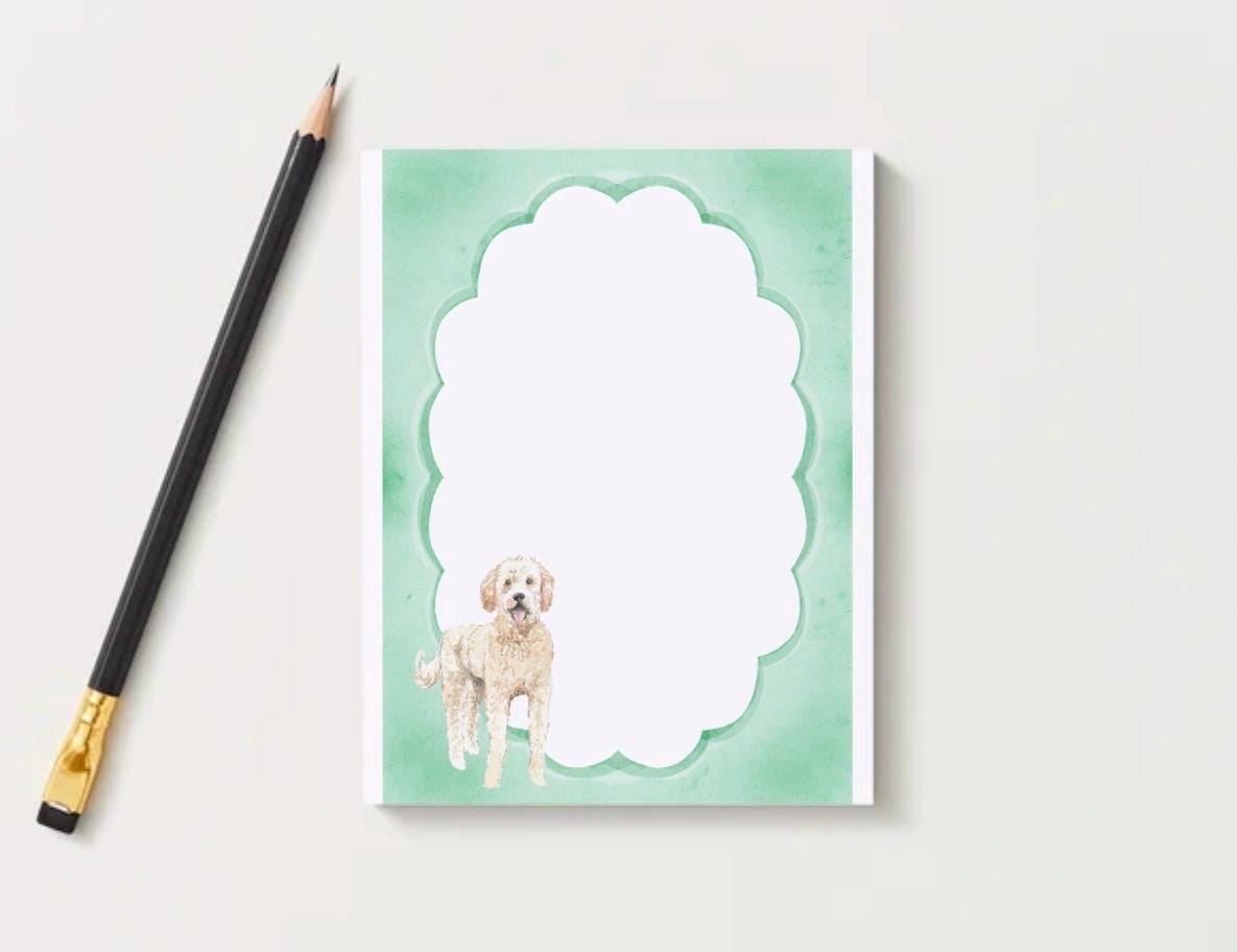Goldendoodle Notepad | Dog Lover Stationery, Desk Pad, Pet Stationery