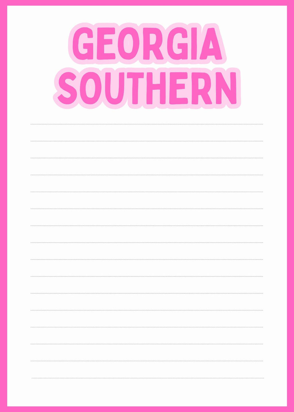 Georgia Southern University Notepad | Gameday Checklist, Eagle Fan Stationery