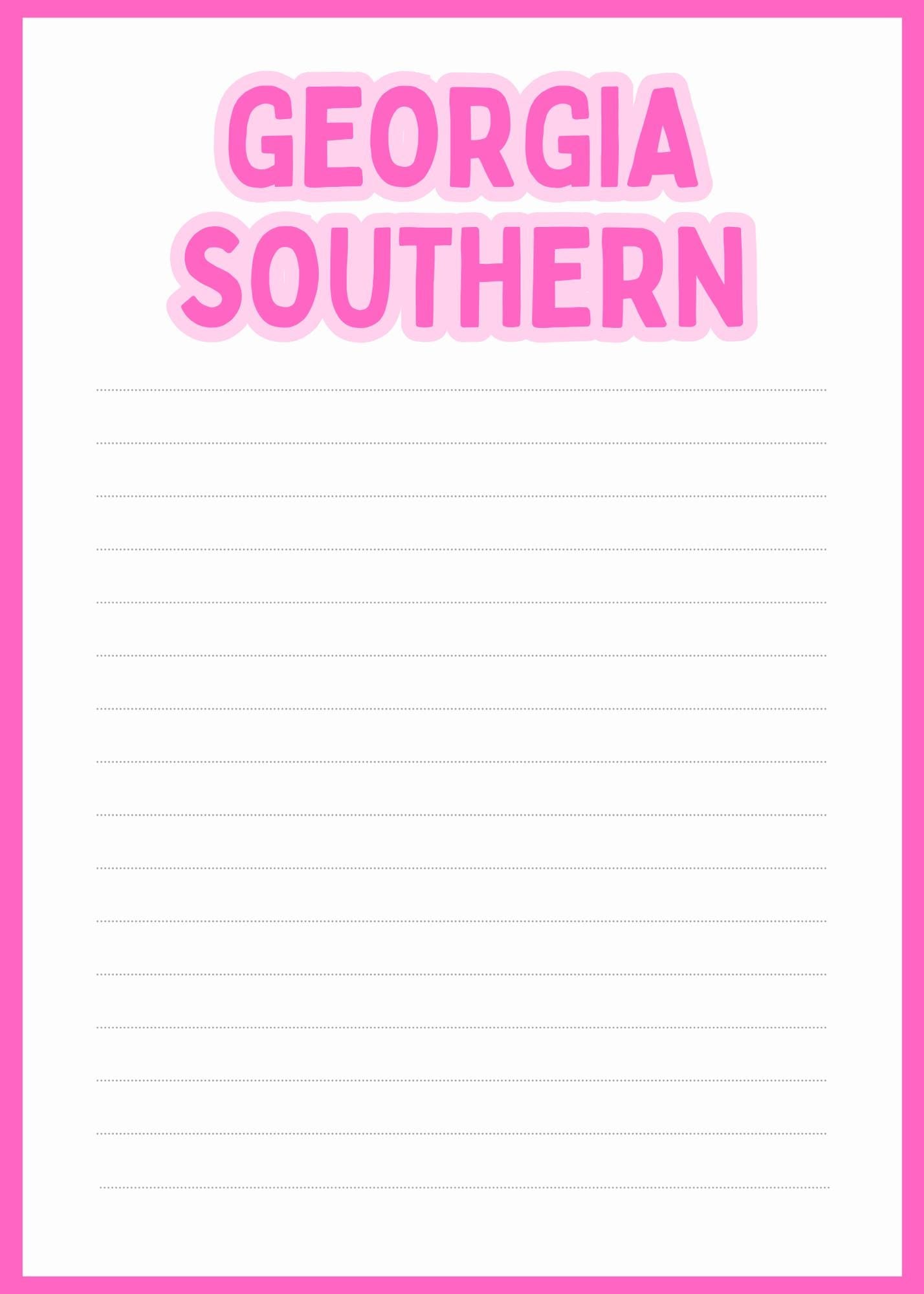 Georgia Southern University Notepad | Gameday Checklist, Eagle Fan Stationery