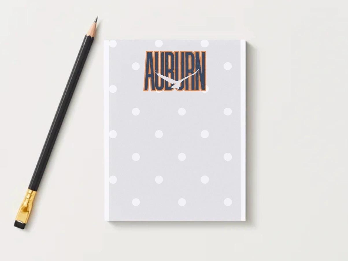 Navy and Orange Gameday Checklist Notepad  College Student Stationery, Fan Gift