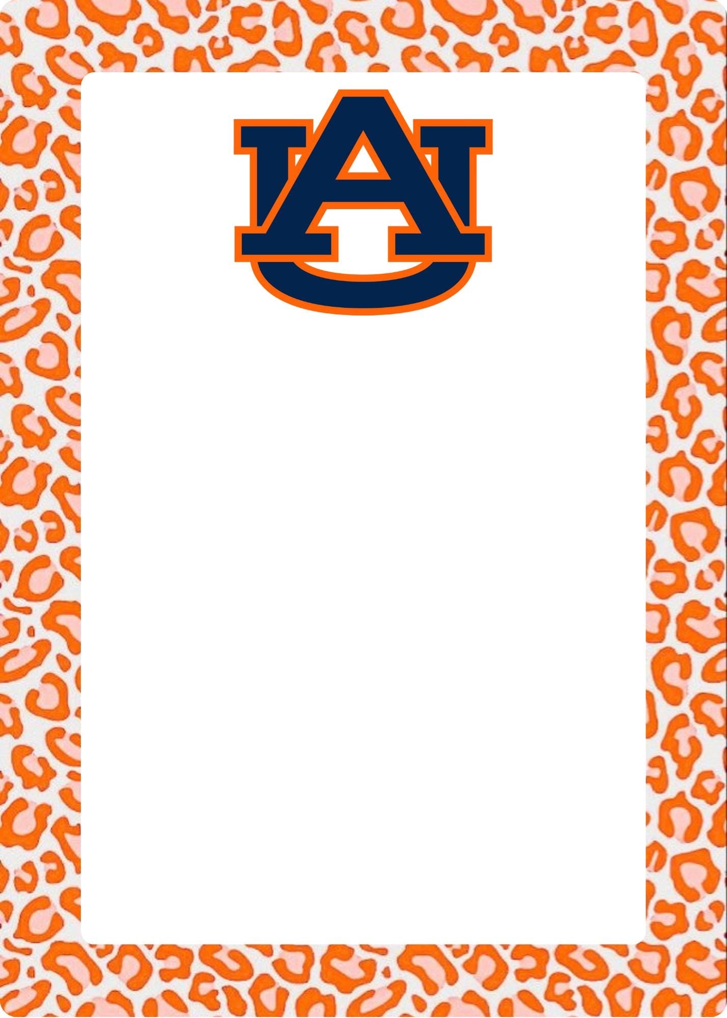 Auburn Inspired University Notepad |  Gameday Checklist | War Eagle Fan Gift | College Student Stationery