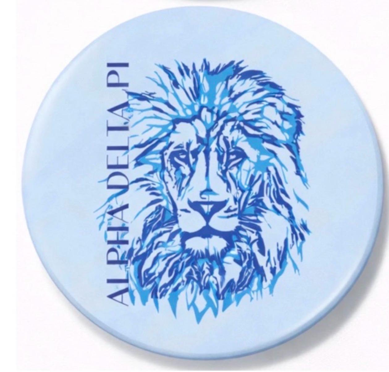 Alpha Delta Pi Lion Game Day Button – Sorority Spirit Pin Accessory