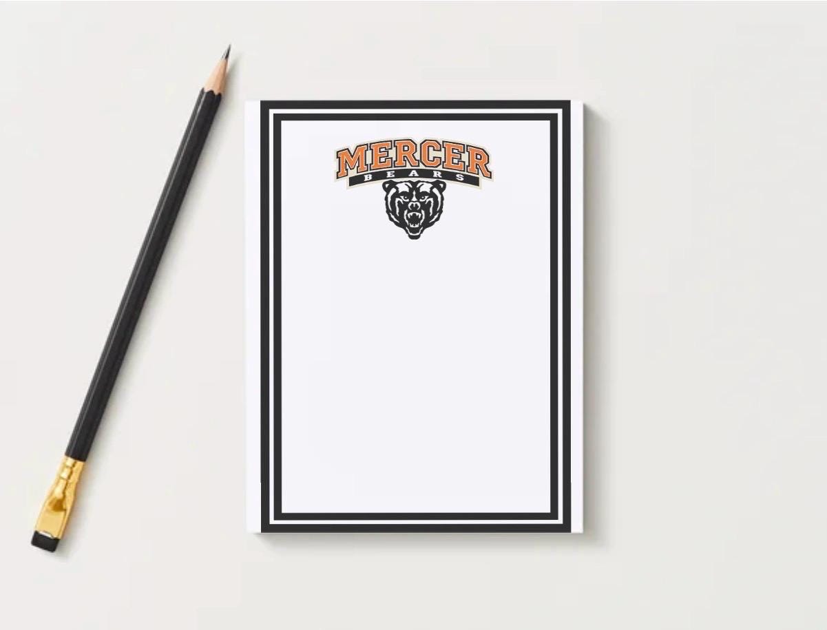 Mercer University Notepad | Mercer Gameday Checklist | Bears Fan Gift | College Student Stationery