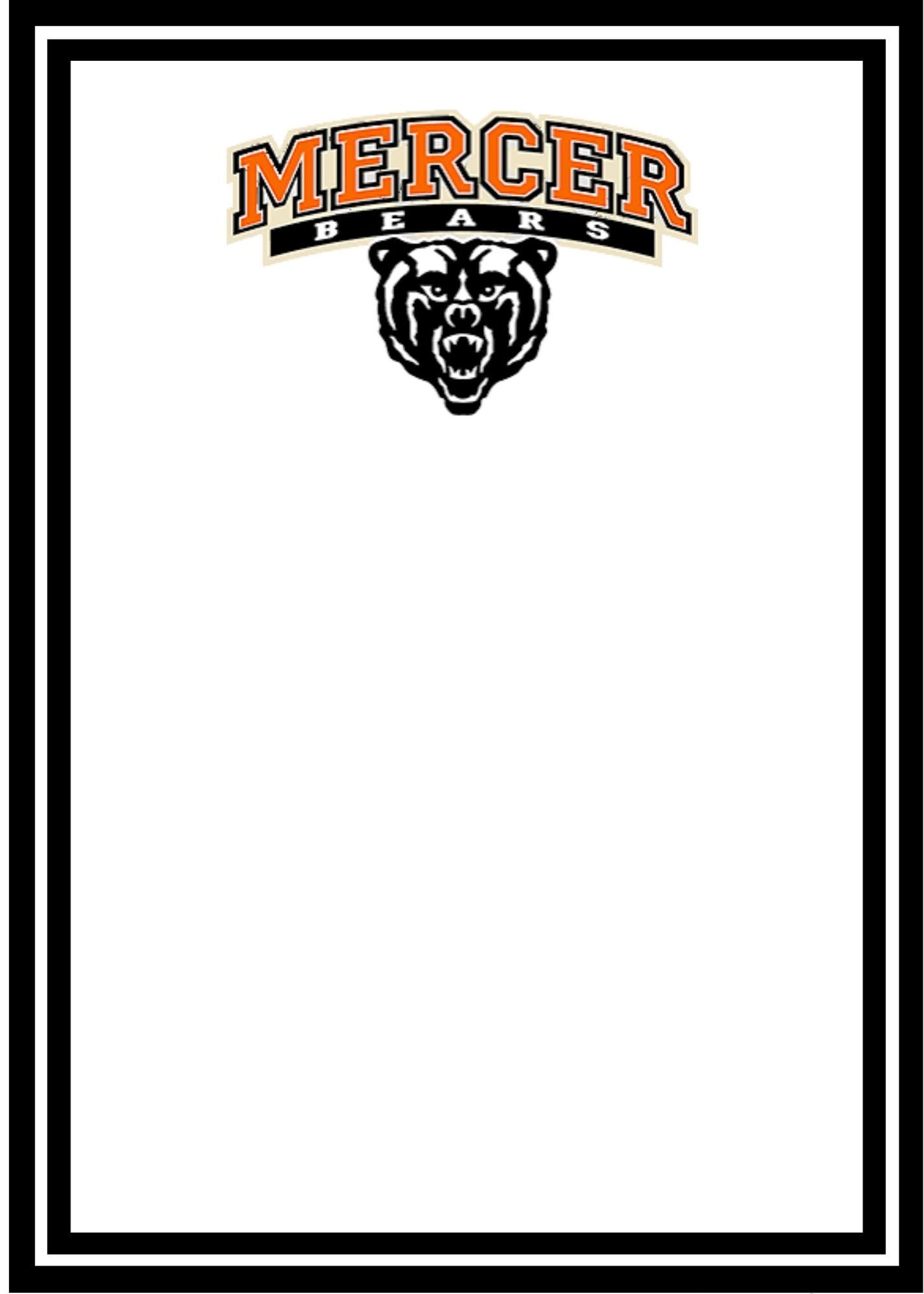 Mercer University Notepad | Mercer Gameday Checklist | Bears Fan Gift | College Student Stationery
