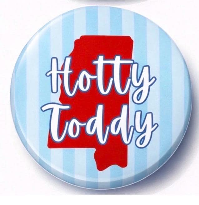 Ole Miss "Hotty Toddy" Game Day Button – Rebels Spirit Pin – Tailgate Accessory