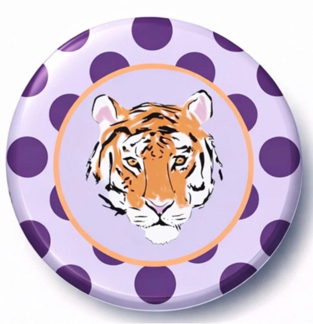 Clemson Tigers Button | Orange Purple Tiger Gameday Pin (3" Round)