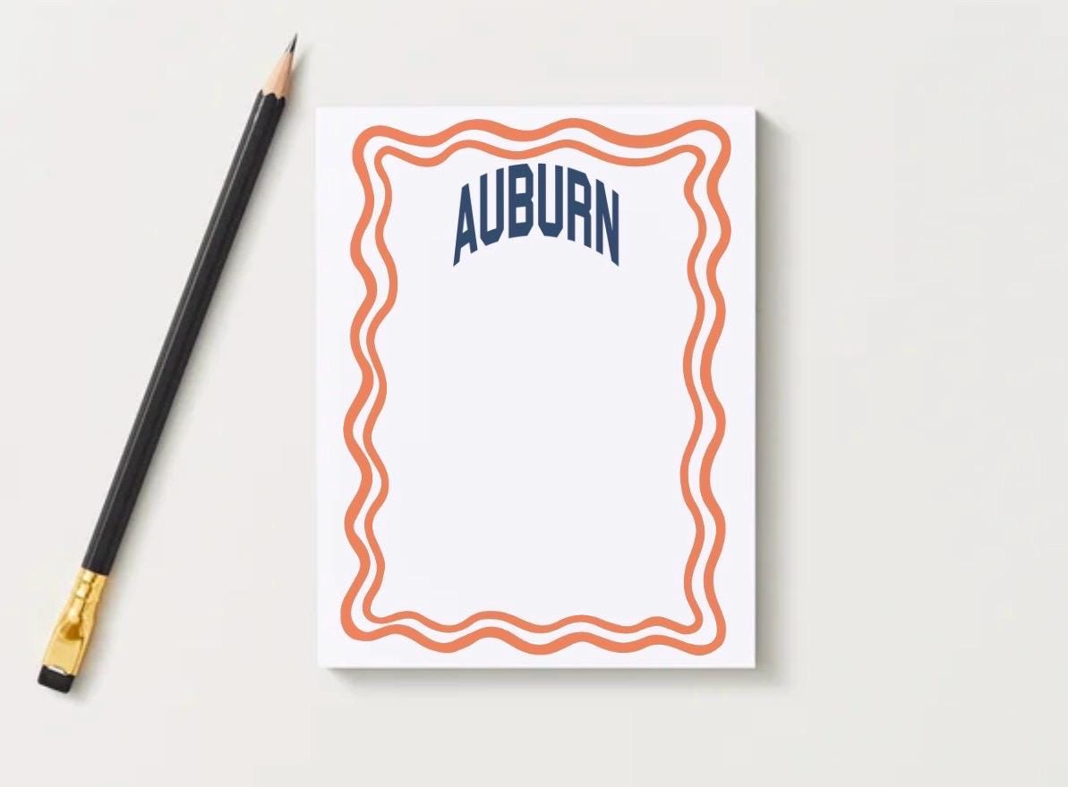 Auburn Inspired Notepad |  Gameday Checklist | Inspired War Eagle Fan Gift | College Student Stationery