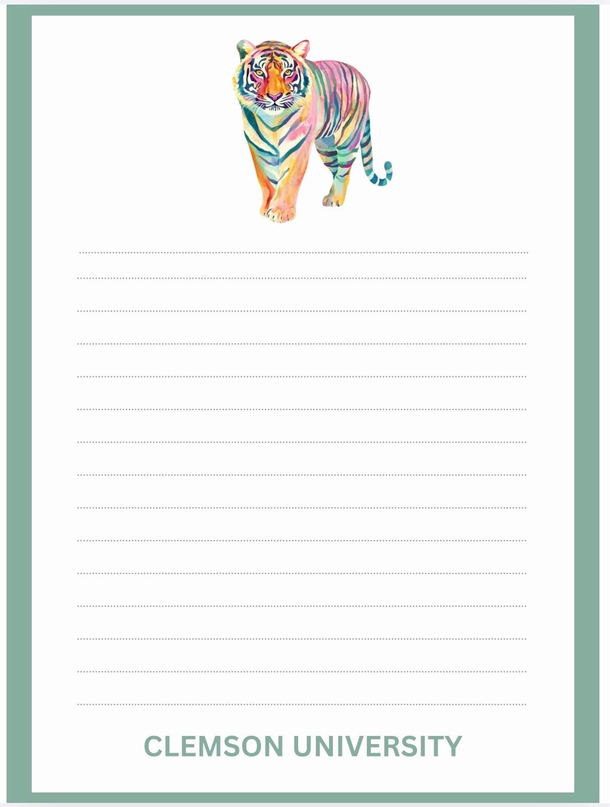 Clemson University Notepad | Clemson Gameday Checklist | Tiger Fan Gift | College Student Stationery