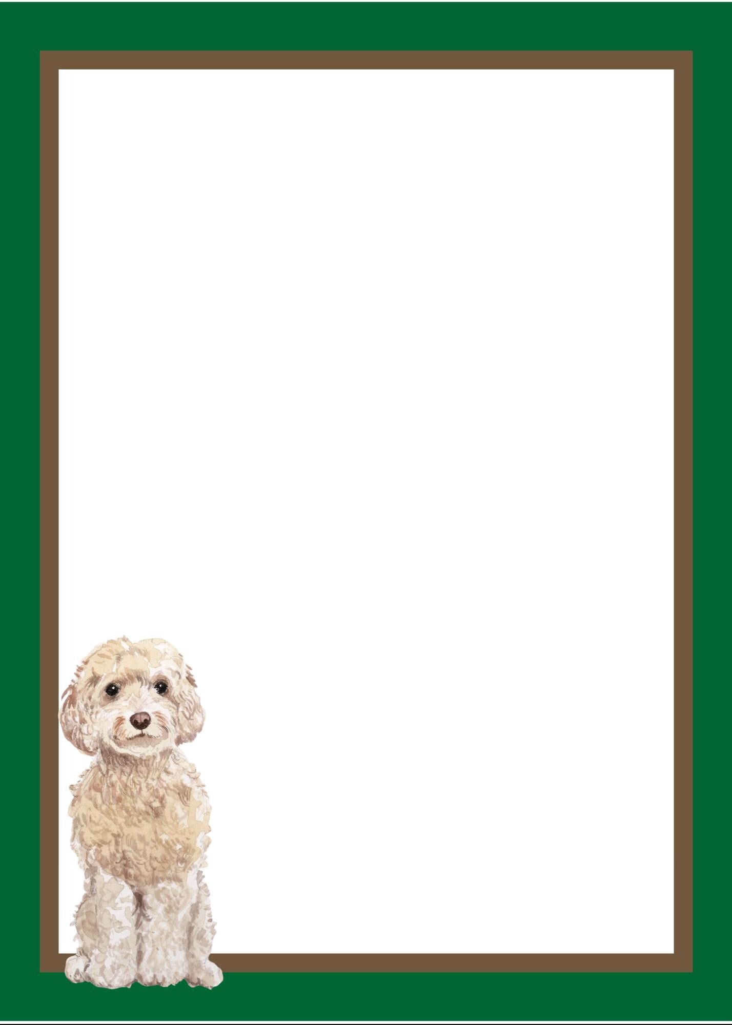 Goldendoodle Notepad | Dog Lover Stationery, Desk Pad, Puppy Memo Pad