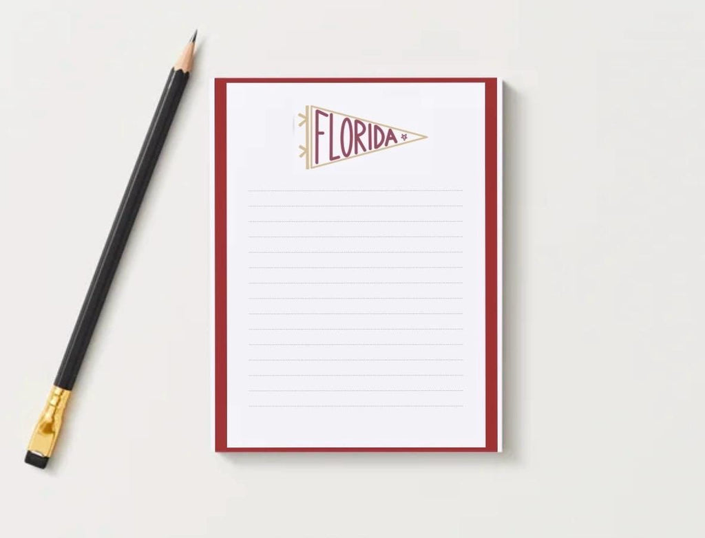 Florida State University Notepad | FSU Gameday Checklist | Seminole Fan Gift | College Student Stationery