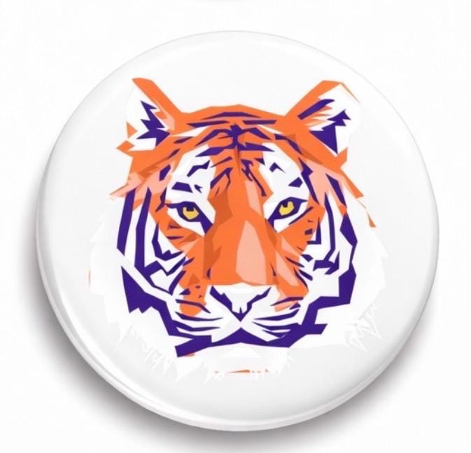 Clemson Tigers Gameday Button | Orange Purple Tiger Spirit Pin | College Football Accessory