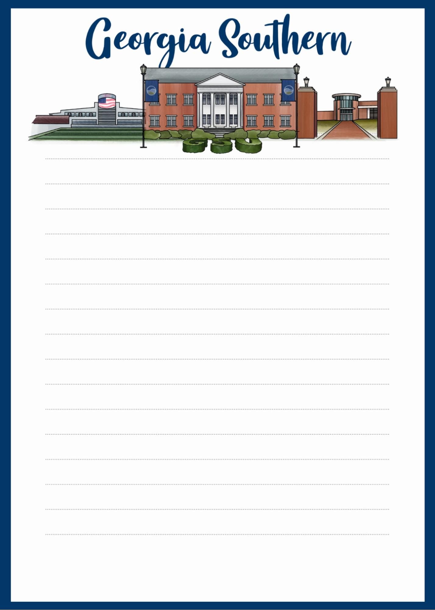 Georgia Southern University Notepad | Gameday Checklist, Eagle Fan Stationery