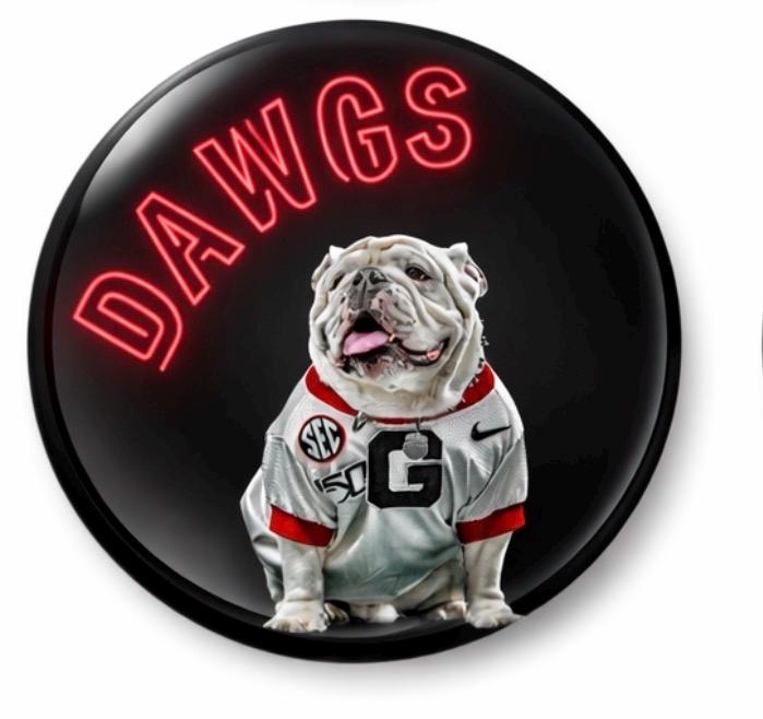 UGA Game Day Button – Georgia Bulldogs Spirit Pin – Tailgate Accessory (3" Round)