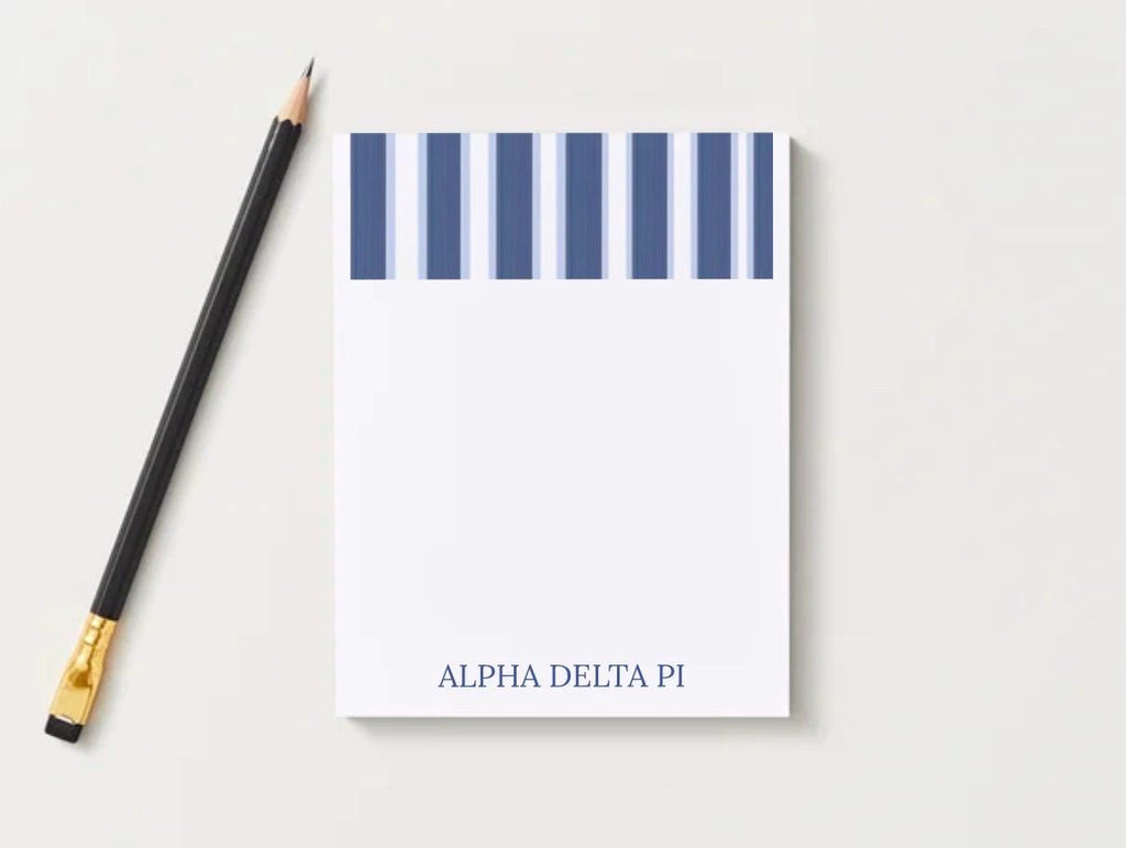 Alpha Delta Pi Notepad, ADPi Sorority Stationery, College Desk Pad, Big Little Gift