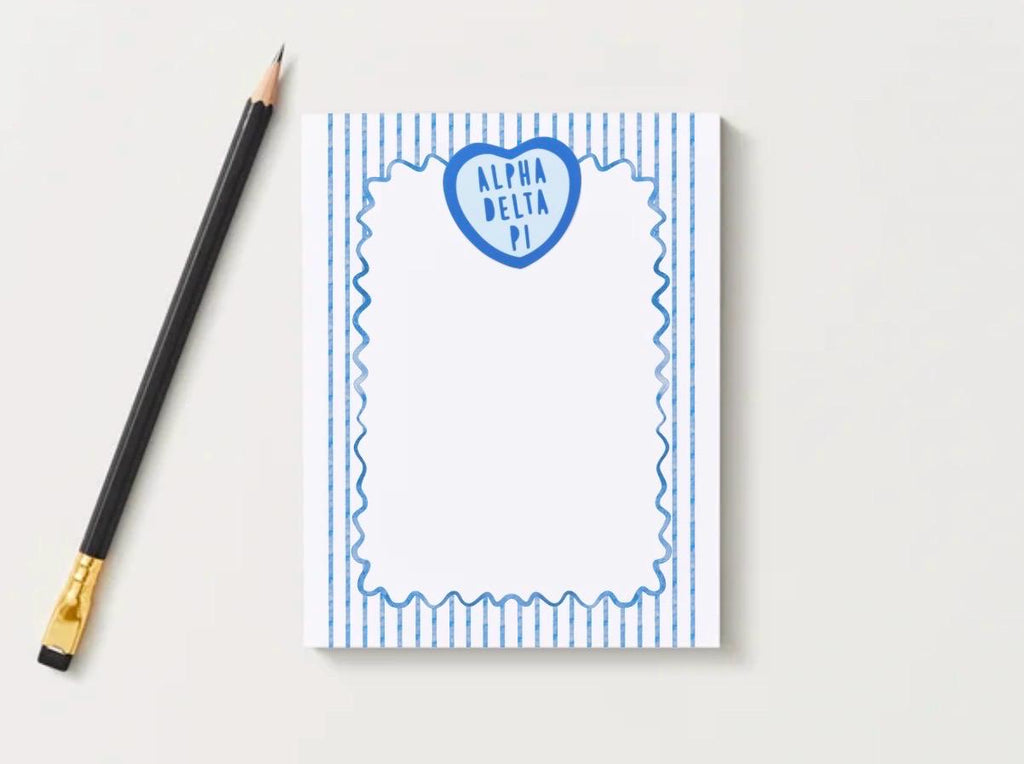 Alpha Delta Pi Notepad, ADPi Sorority Stationery, College Desk Pad, Big Little Gift
